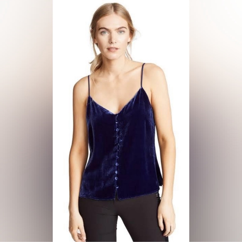 Madewell Velvet Button-Down Cami – Blue Night – Size 6 NWT (Rare Style J8081)